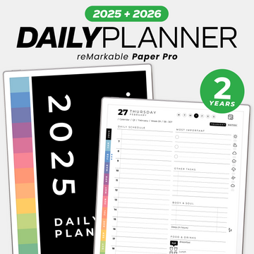 reMarkable Paper Pro Daily Planner 2025 + Free 2026. Next 2 years