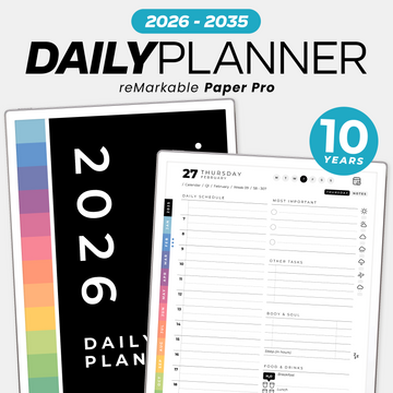 Daily Planner 2026 to 2035 + Free 2025. reMarkable Paper Pro. Next 10 years