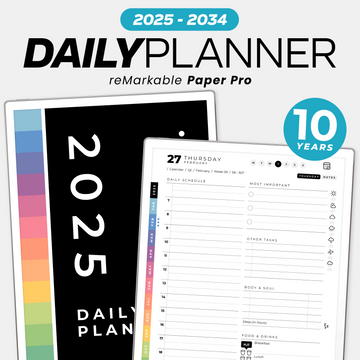 Daily Planner 2026 to 2035 + Free 2025. reMarkable Paper Pro. Next 10 years