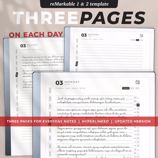 Daily Journal reMarkable 2 Templates. 2025 to 2029
