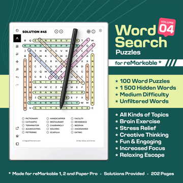 Word Search Puzzle. Remarkable Paper Pro - Volume 04