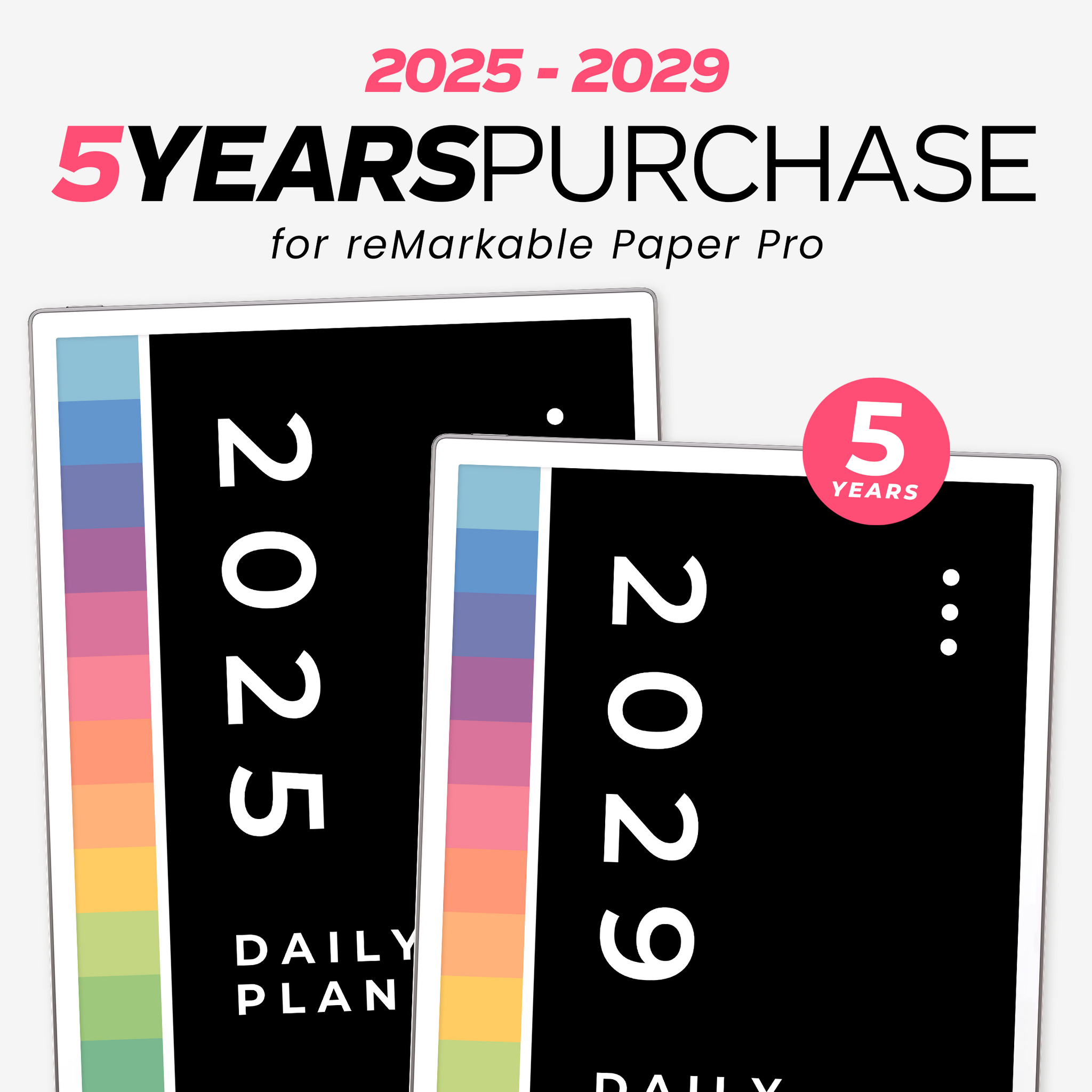 BUNDLE 👉 reMarkable Paper Pro Daily Planner 5 Years + Word Search Puzzle + SUDOKU