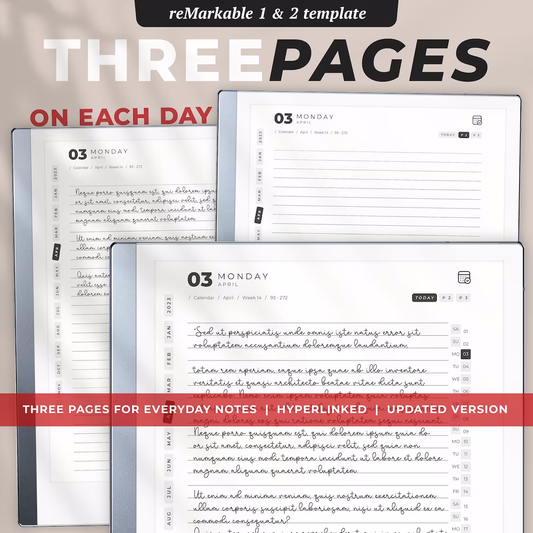 10 Years! Daily Journal reMarkable 2 Templates. 2025 to 2034 + Free 2024