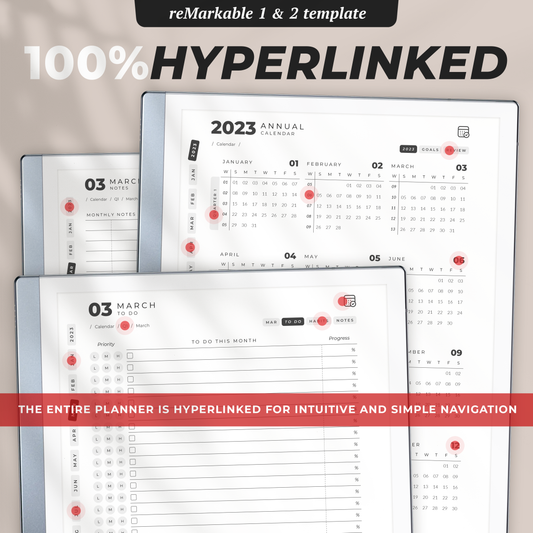 Weekly Planner for reMarkable Tablets. 3 Years - 2025 to 2027 + Free 2024